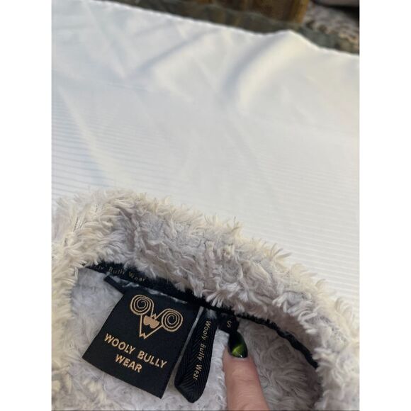 Wooly Bully Wonderful Wrap Women’s Black White Sherpa Jacket Size Small - Picture 3 of 7